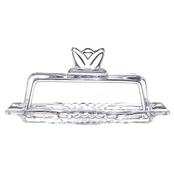 

dishes & plates 1pc butter box container home holder with lid (transparent)