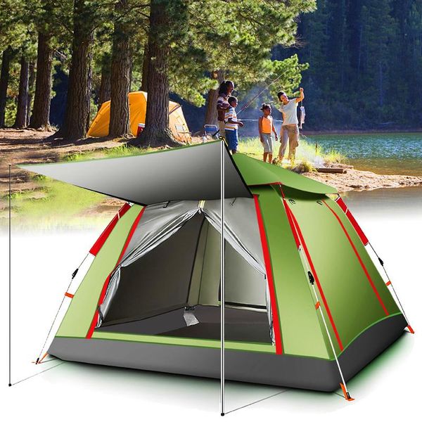 

tents and shelters 4-6 person outdoor automatic quick open tent rainfly waterproof camping family instant setup with carring bag