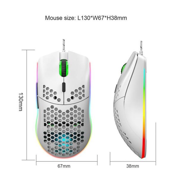 

mice j900 usb wired gaming mouse rgb gamer mouses with six adjustable dpi honeycomb hollow ergonomic design for desktop