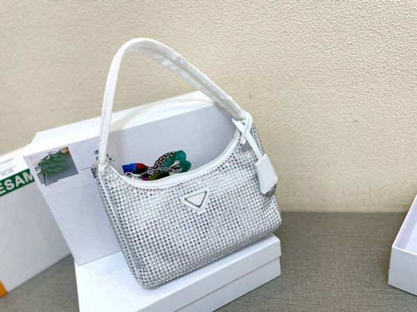 

p handbag shoulder bag white fashion diamond-studded charming large-capacity high-end brand designer