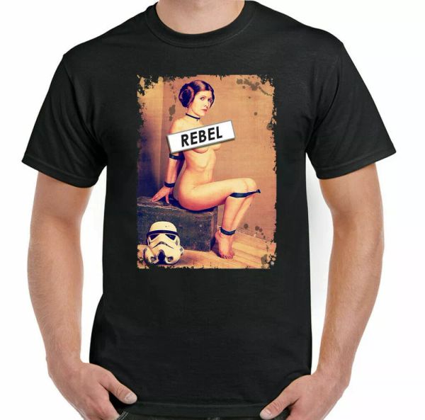 

rebel mens t-shirt funny inspired pricess leia parody t-shirt, White;black