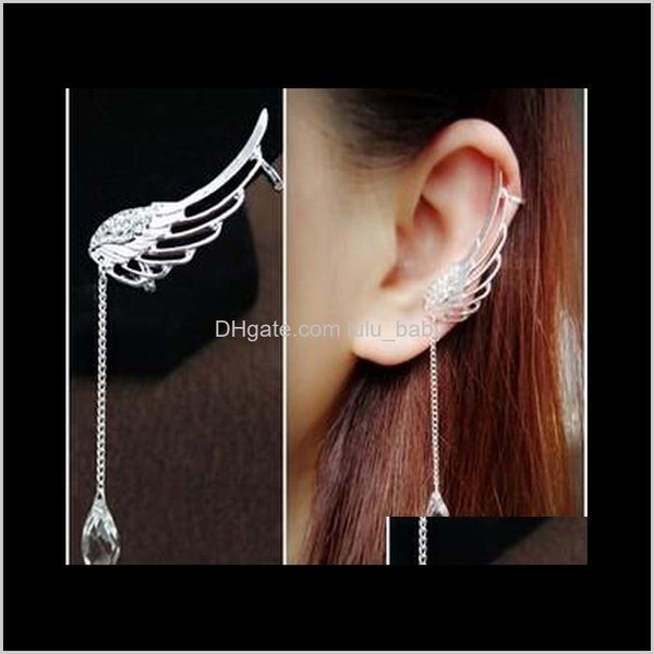 Manschette Boho Manschetten Punk Vergoldet Engelsflügel Ohr Knochen Clips Gothic Ohrringe Damen Schmuck Drop Lieferung 2021 G4Lkk