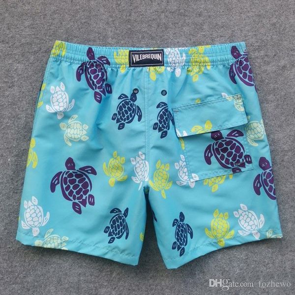 

vilebre brand board shorts men bermuda vilebre turtle printing man boardshort 100% quick dry men's swimwear fzw1813, White;black
