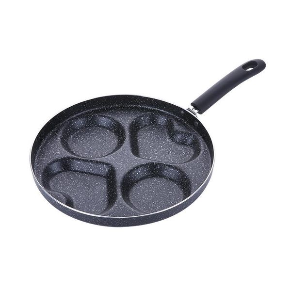 

frying pan four-hole omelette pot eggs ham pancake maker non-stick no oil-smoke easy to clean cooking wok pans