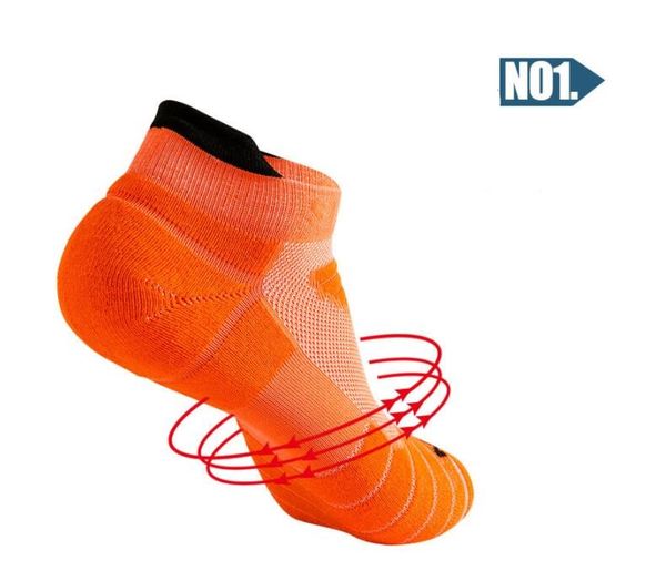 Correndo Meias Homens Saudáveis ​​Pele Amigável Exercício Eficiente Exercício Respirável Suor Wicking Toalha Espessante Antiskid Ankle Ciclismo Fitness Casual Tube Sock Chinelos