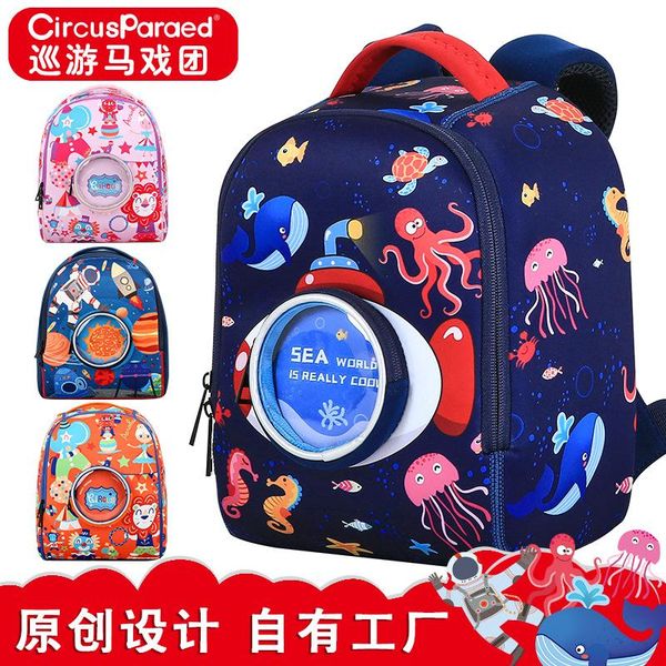 

children's cartoon schoolbags custom kindergarten burden reduction breathable neoprene backpack cute space cotton school bags