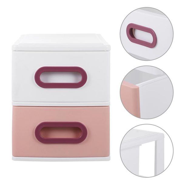

storage drawers plastic 2-drawer jewelry box durable deskcosmetics
