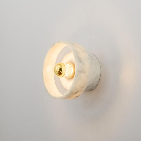 

marble wall lamp luxury real e27 bedside good quality bulb included el lighting indoor