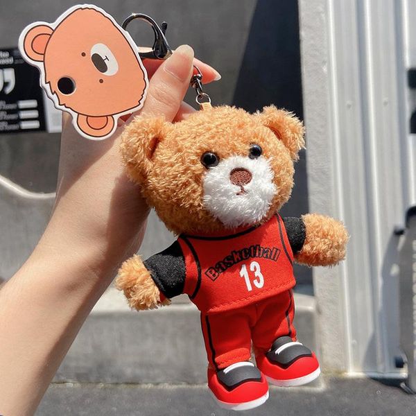 

keychains 2021 creative sports bear anime keychain fashion car bag pendant key ring trend animal chains couple gifts accessories, Silver