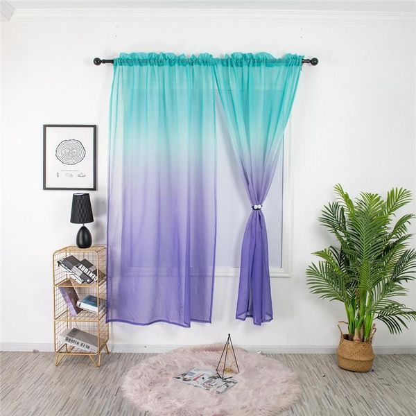 

curtain & drapes gradient color semi sheer curtains modern mesh printed for bedroom living room window