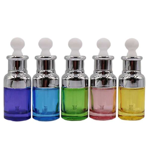 

storage bottles & jars 30ml empty cosmetic essence lotion refillable bottle silver cap plastic white head glass essential oil dropper vials
