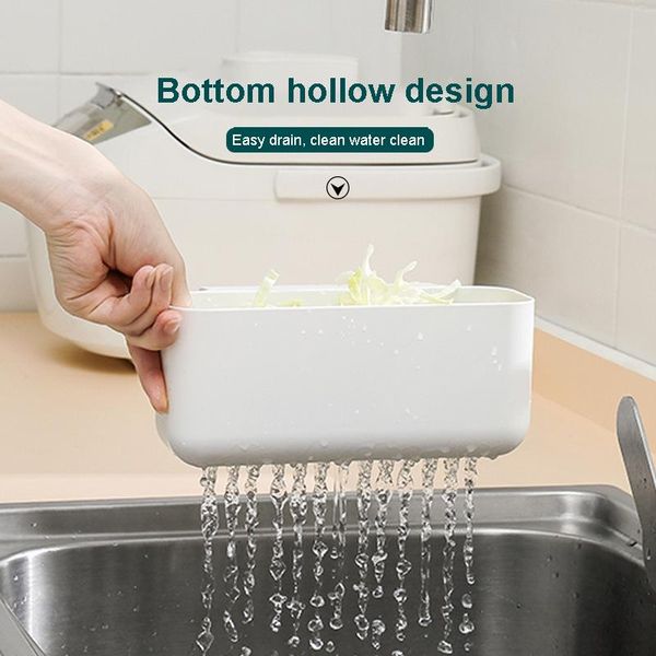 

storage baskets kitchen sink strainer basket fruit vegetable drainer soap sponge rack plastic debris holder bathroom hanging filter shelf