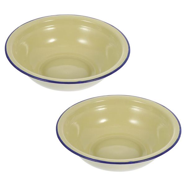 

bowls 2pcs vintage style bowl soup vegetable fruit container for home (green)