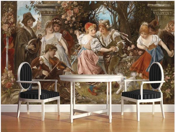 

3d wallpaper custom p mural european-style character oil painting music ball home decor in the living room wallpaper for walls 3 d in rolls