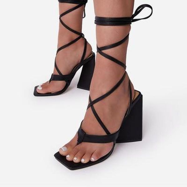 

dress shoes women sandals block high heels ladies platform designer open toe, Black