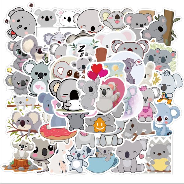 

50 pcs cute koala graffiti waterproof skateboard travel suitcase phone lapluggage stickers cute kids girl toys
