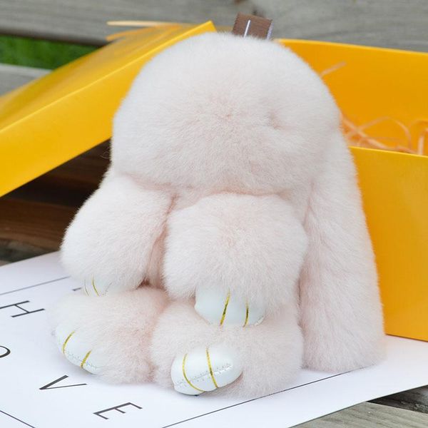 

keychains 18cm rex furs monster keychain ring holder pendant bag car charm tag fluffy toy doll fur, Silver