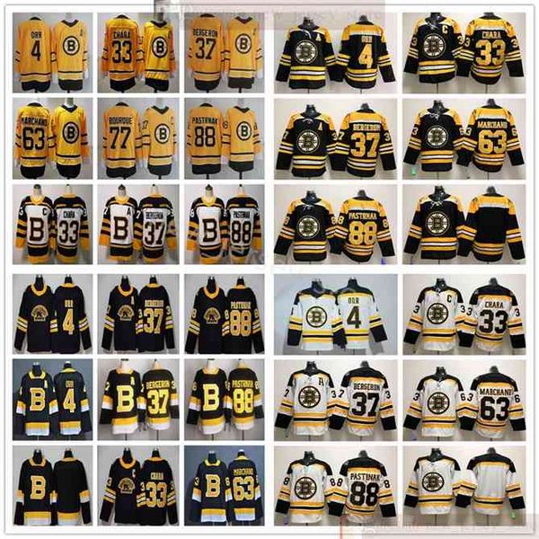 

96 2021 Retro Boston Bruins Hockey 88 David Pastrnak 4 Bobby Orr 33 Zdeno Chara 73 Charlie Mcavoy 63 Brad Marchand Winter Classic Jerseys, Only number on pictures in stock