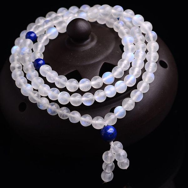 

joursneige moonlight natural stone bracelets round beads bracelet lucky for men women wrist crystal multilayer jewelry beaded, strands, Black