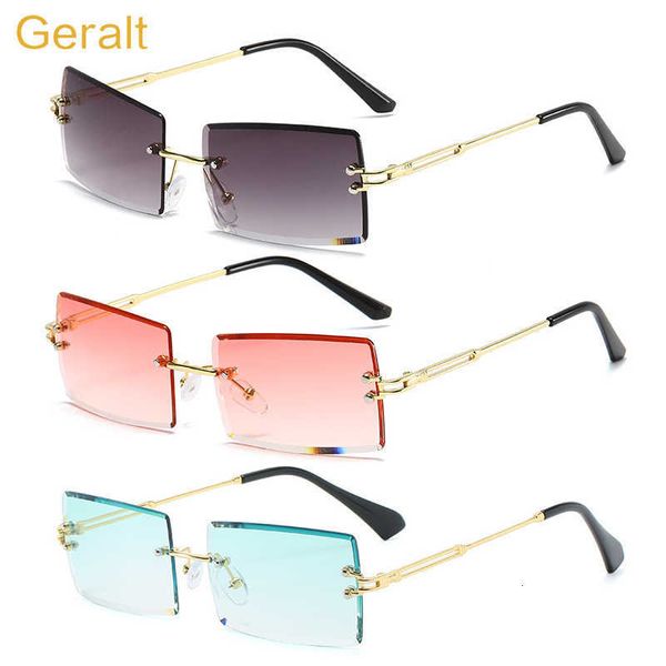 

sun glasses 2021 fashion pink square glasses women retro rimless female rectangle lens small vintage decorative eyewear s9031, White;black