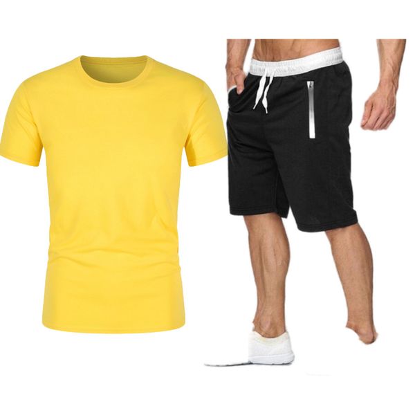 

brand designer luxury mens tracksuits summer t-shirt + shorts basketball sportswear fashion casual sets short sleeve running jogging quality, Gray