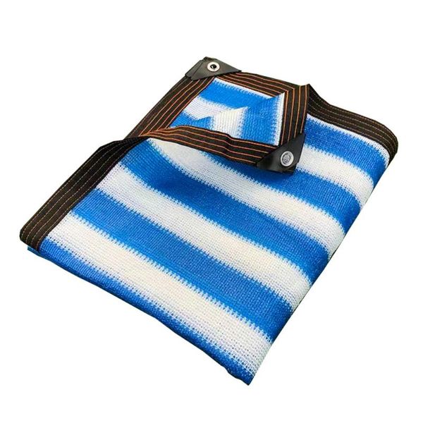 

shade blue white stripes sun net awning swimming pool cover shading