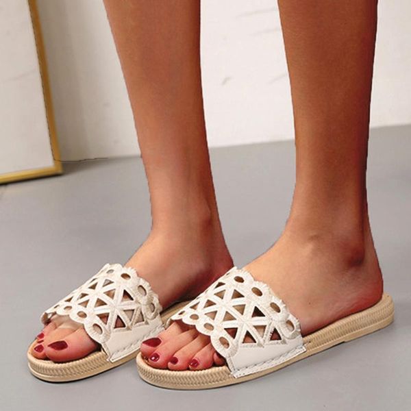

sandals women hollow fashion shoes casual female slip on slides woman plus size, Black