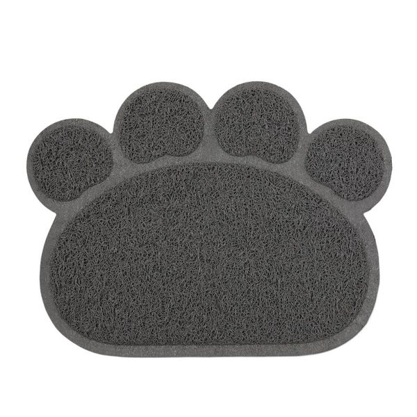 

cat litter mat non-slip pet shape dog puppy kitten dish bowl water placemat 30*40cm (grey) beds & furniture