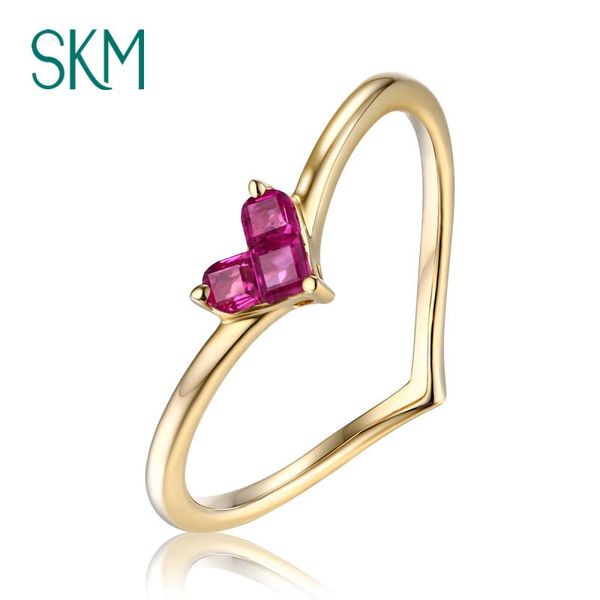 

cluster rings skm ruby engagement ring women wedding delicate art deco jewelry stacking bridal set promise anniversary, Golden;silver