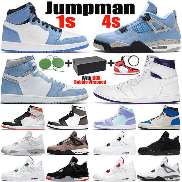 

2022 sandals basketball shoes 1s hyper royal court purple university blue 4s black cat jumpman 1 red 4 white oreo men women sports sneakers