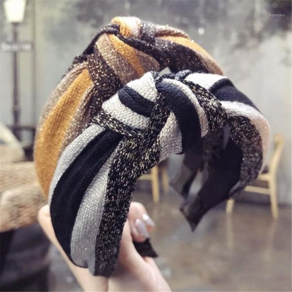 

korea hair knotted band for women headbands hairbands headwear 2021 arrival accessories wide side twist1