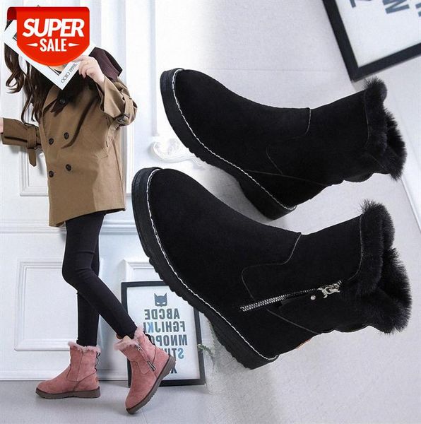 

snow boots women's fur, warm and velvet thickened short-tube cotton shoes, all-match short #aq0k