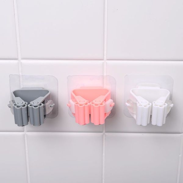 

1pcs wall mounted mopp clip brushbroom holder organizer rack seamless hook kitchen bathroom storage holder rack dropshipping wholesale