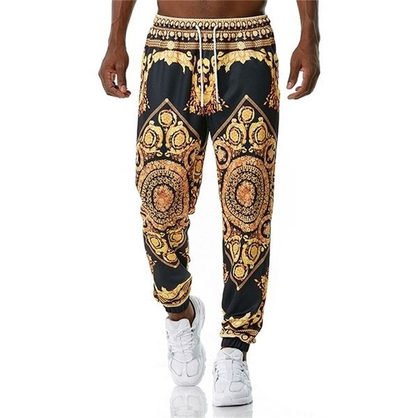 Luxury Royal Men Joggers Sweatpant Pantaloni con stampa floreale 3D Pantaloni da jogging Casual Hip Hop Streetwear Sport Uomo XXL 210715