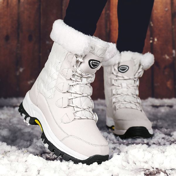 

2021 keep warm ankle boots shoes women winter boots winter women shoes comfort casual lace-up platform boots shoes women fashion 1, Black