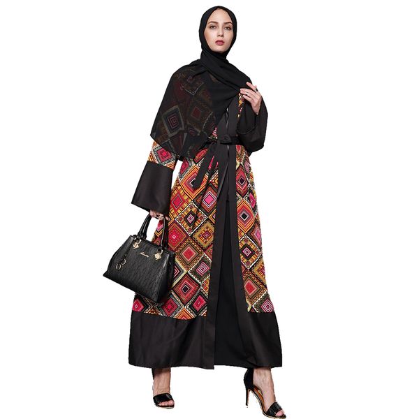 

kaftan dubai abaya kimono cardigan plus size hijab muslim dress abayas for women caftan turkish islamic clothing ramadan robe, Red
