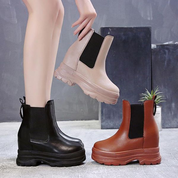 

boots rock shoes woman flat platform boots-women round toe luxury designer booties ladies clogs 2021 fashion lolita, Black