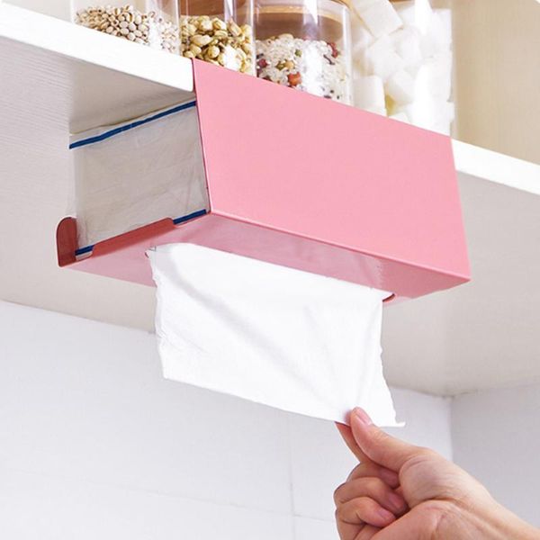 

tissue boxes & napkins box easy install storage rack no drilling space saving cabinet hanging kitchen accessory napkin holder iron structure