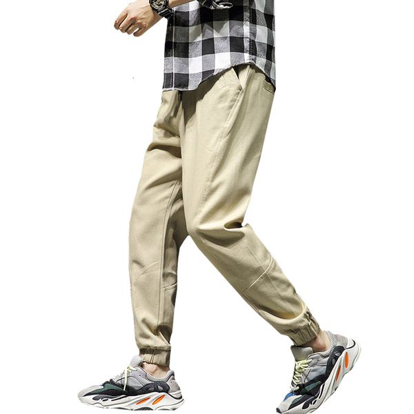 

men's pants men ribbons streetwear jogger elastic waist hip hop trousers cargo bottoms sweatpants nd1r, Black