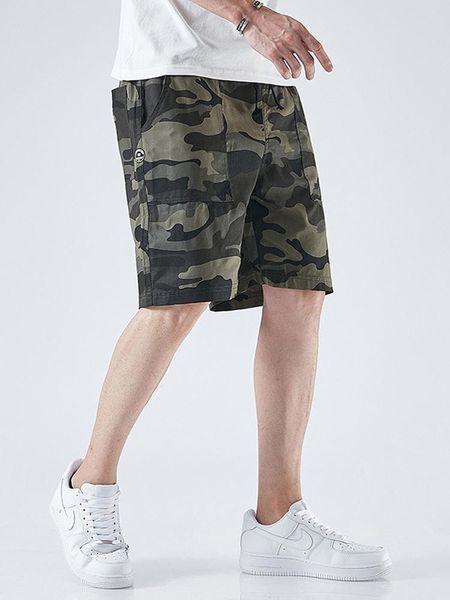 

summer tooling shorts men's loose camouflage five pants large cotton leisure youth beach fashion dk05, White;black