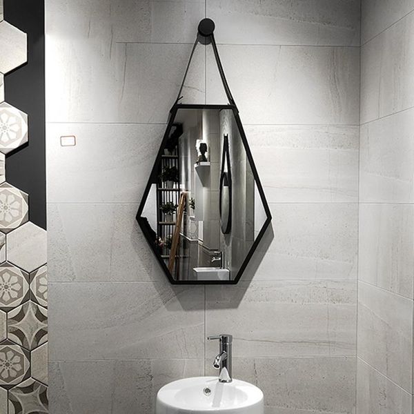 

mirrors irregulr mirror frame geometric bathtoom big vanity wall full length shower long body hexagon wanddeko home design zj50