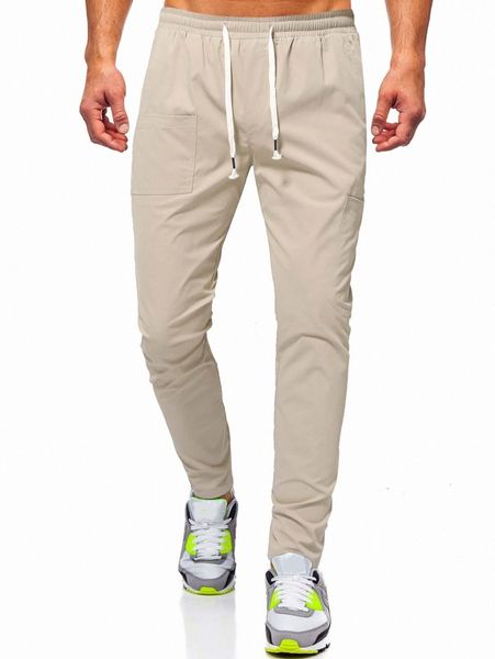 

men drawstring waist pants x19c#, Black