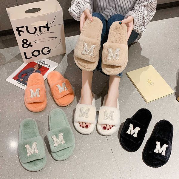 

maomao slippers for women's wear in autumn and winter of 2021, Black