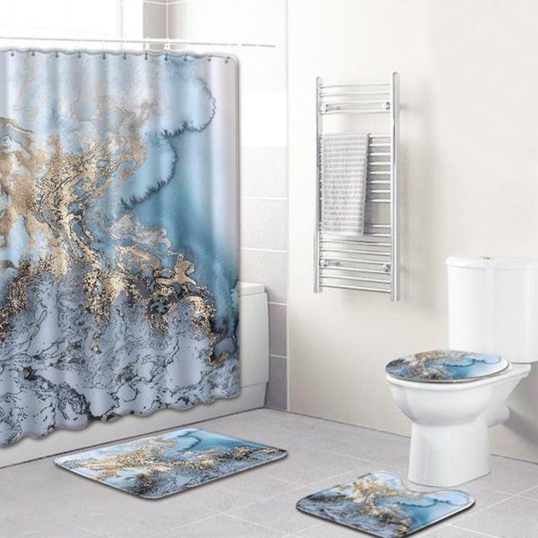 

shower curtains creative home decor bathroom accessories crack curtain four piece mat set 4