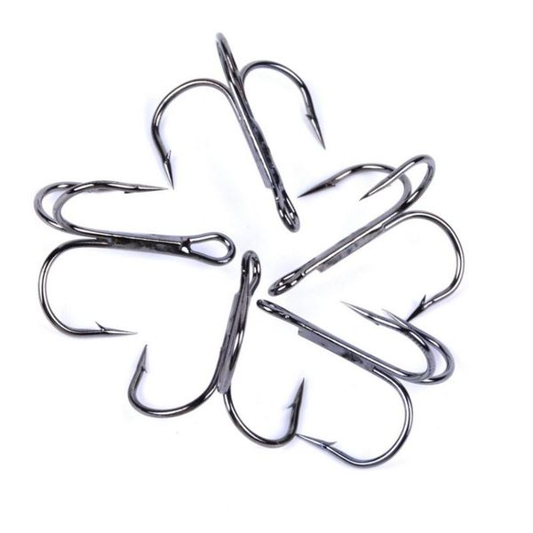 

50pcs sharp anchor hook size 2#-3/0# sea fishing texas tackle treble triple hooks for de