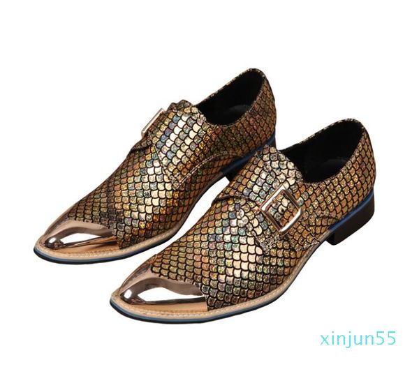 

italian luxury style gold men's business prom shoes genuine leather mens dress wedding shoes pointed toe men flats loafers shoes eur38-, Black