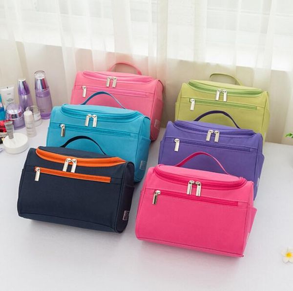 

korean version of solid color hook type portable cosmetic bag storage toilet bags & cases