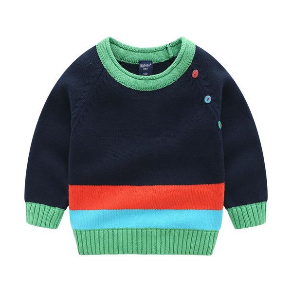 

winter autumn cardigan toddler girls sweater boys long sleeve christmas kids knitting pullovers knit outwear, Blue