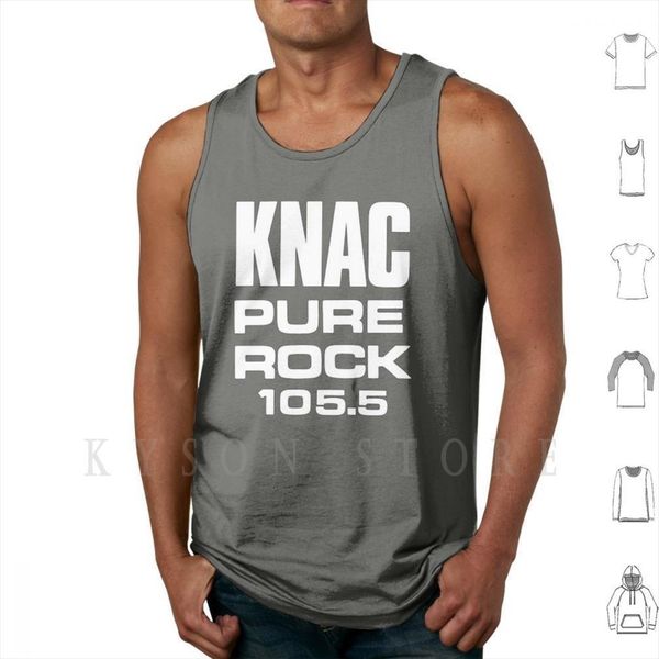 

knac pure rock 105.5 tank vest sleeveless 105 5 metal logo radio, White;black