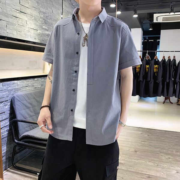 

Korean Long Sleeve Shirt Men's autumn 2020 solid color casual men's bottomed shirt wear, White;black